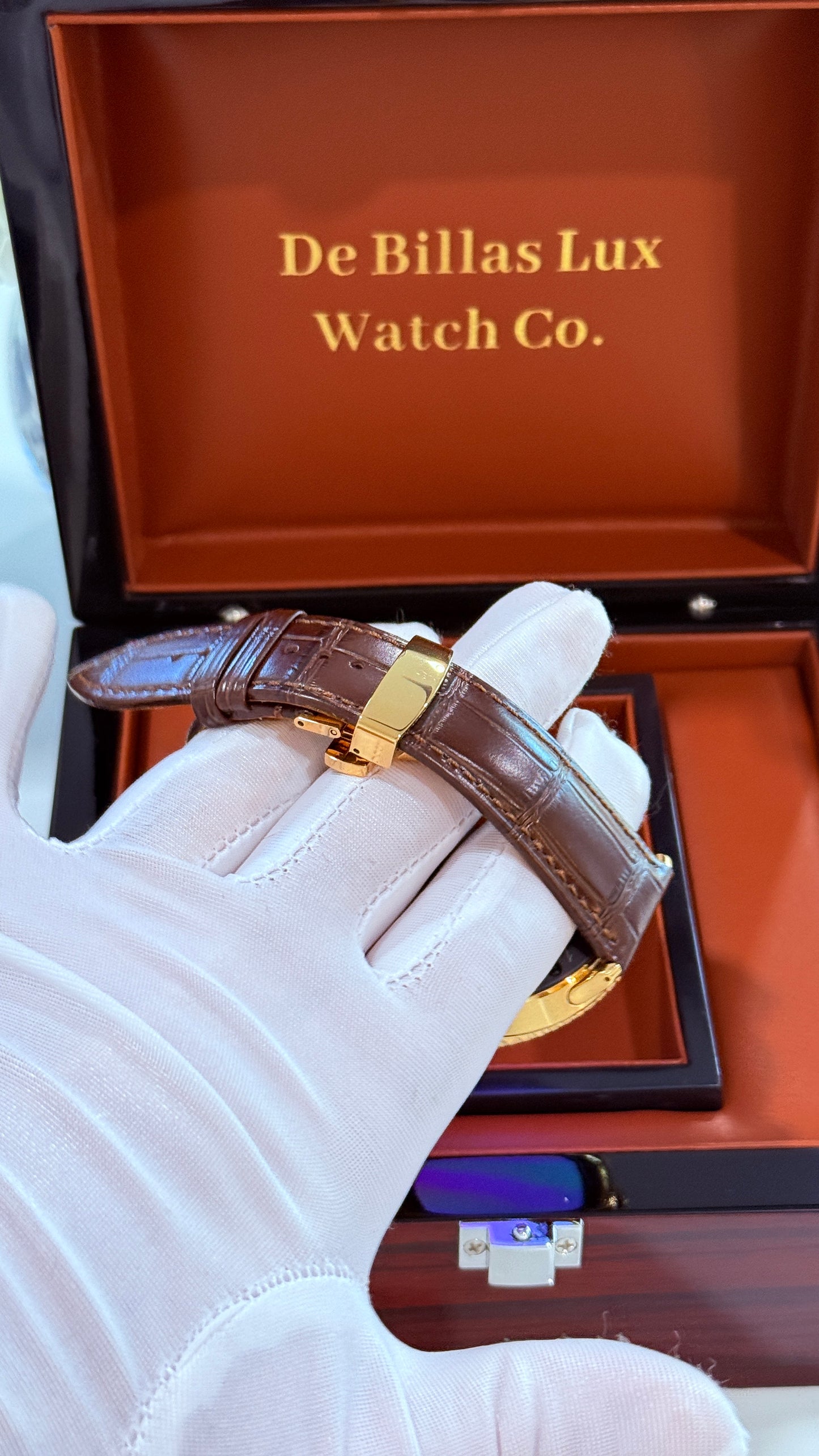 Custom 24k Gold Samsung Galaxy Watch 8 Classic Brown Leather Band