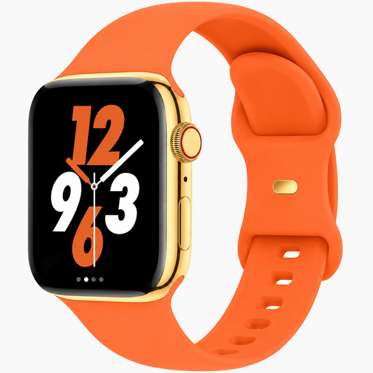 Apple Watch Series 9 Stainless Steel 41mm / 45mm – Custom 24K Gold Plated with Sport Band Color Choice