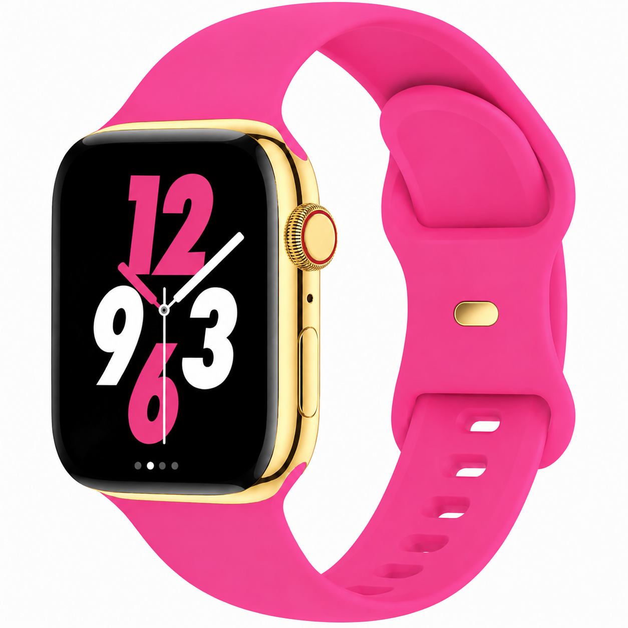 Apple Watch Series 9 Stainless Steel 41mm / 45mm – Custom 24K Gold Plated with Sport Band Color Choice