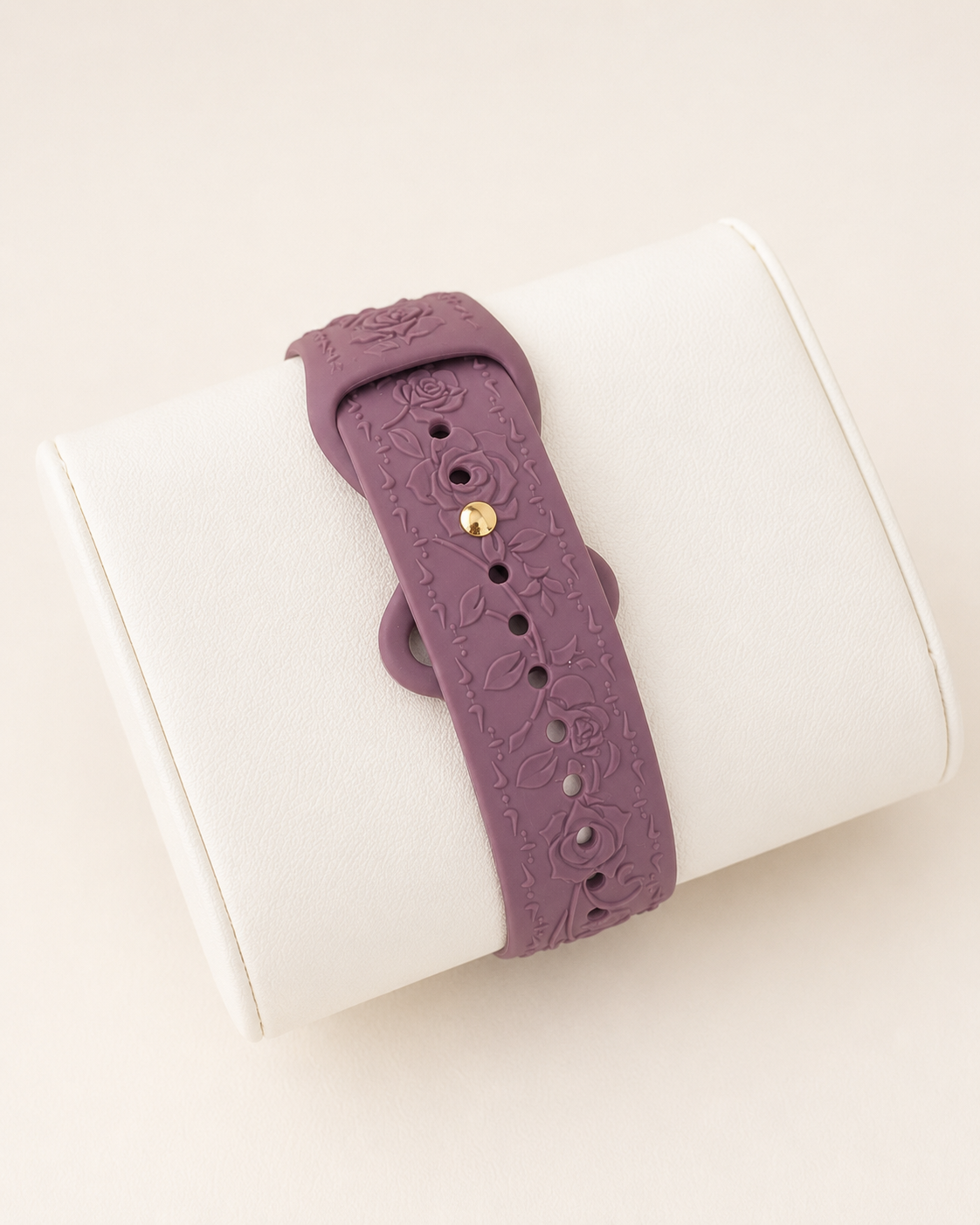 Custom 24K Gold-Plated Apple Watch Series 9 with Purple Coquette Sport Band