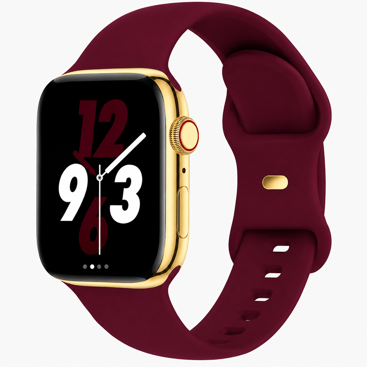 Apple Watch Series 9 Stainless Steel 41mm / 45mm – Custom 24K Gold Plated with Sport Band Color Choice