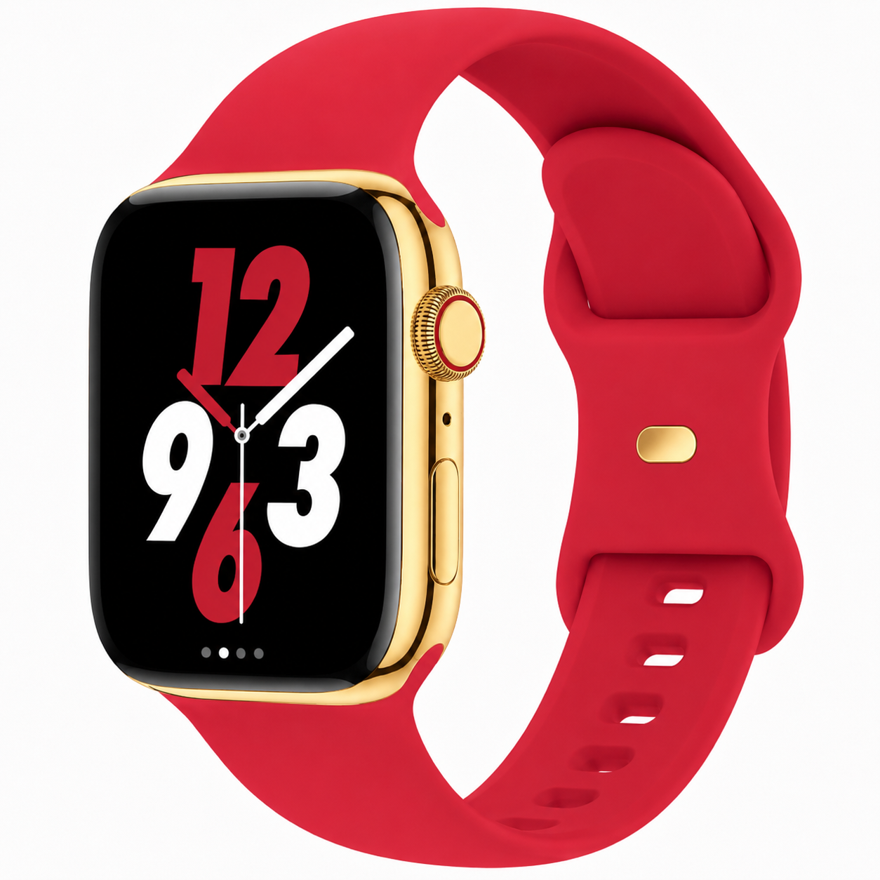Apple Watch Series 9 Stainless Steel 41mm / 45mm – Custom 24K Gold Plated with Sport Band Color Choice
