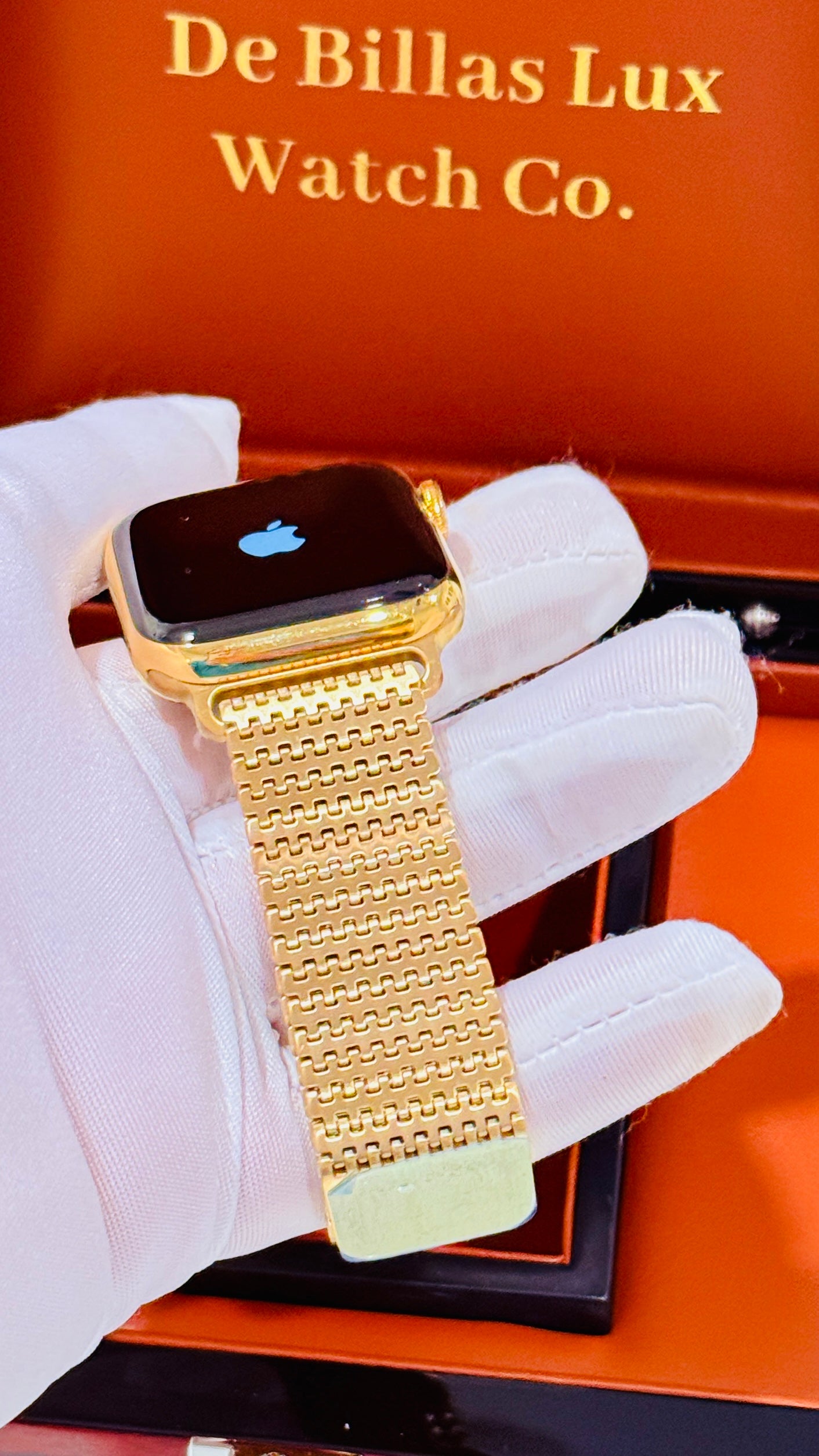 Gold Mesh Loop Band for Apple Watch | De Billas Lux
