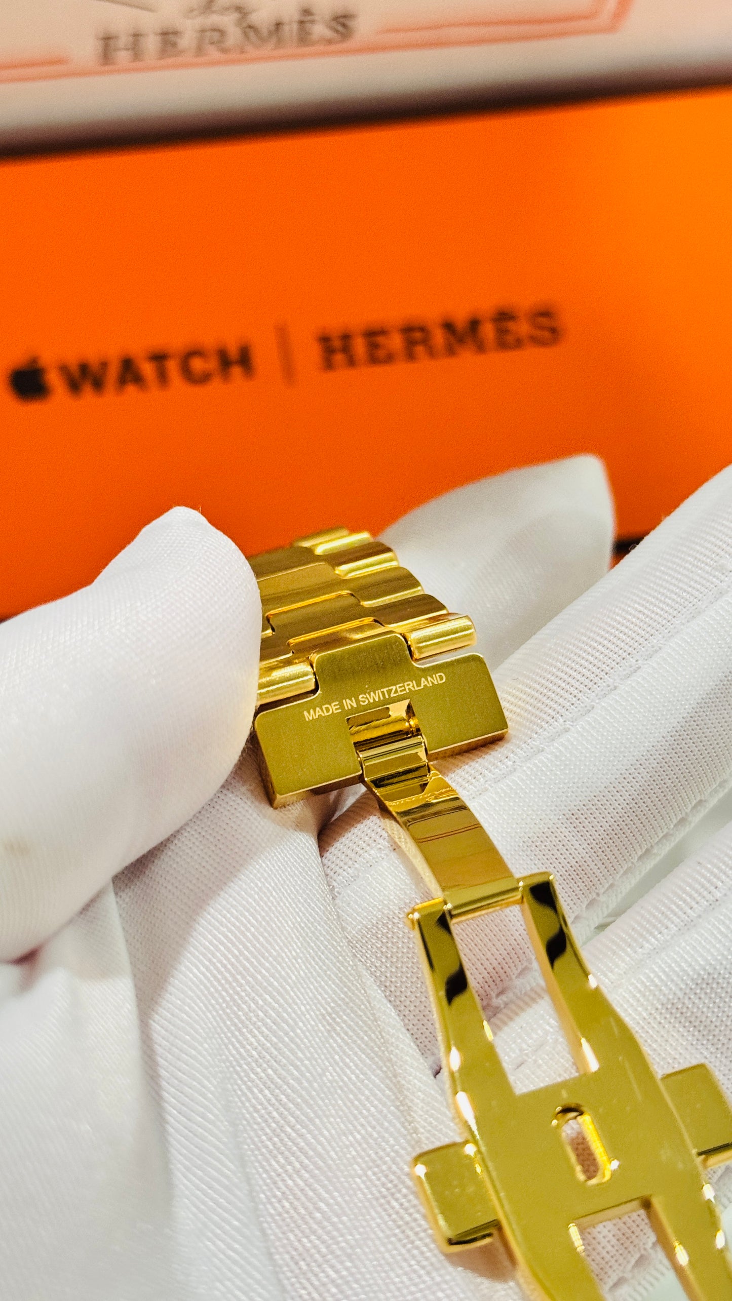 Apple Hermès Grand H Link Band | Custom 24K Gold or Rose Gold Plated