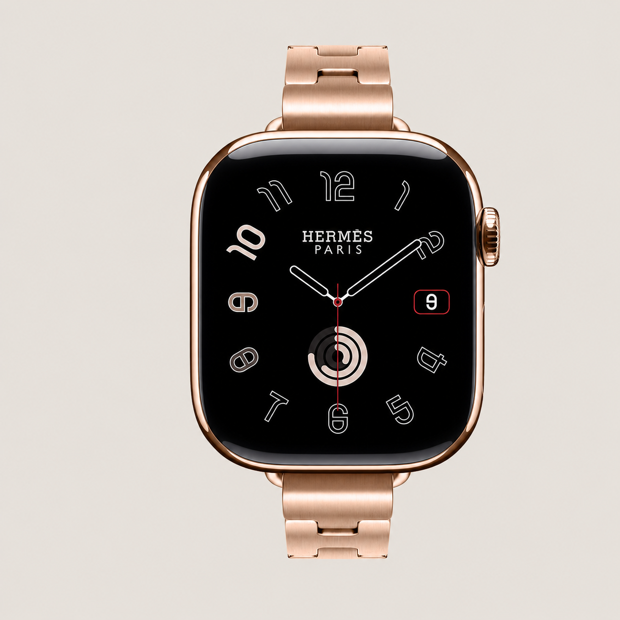 Custom Rose Gold Apple Watch Hermès Grand H Fin Band – 42mm