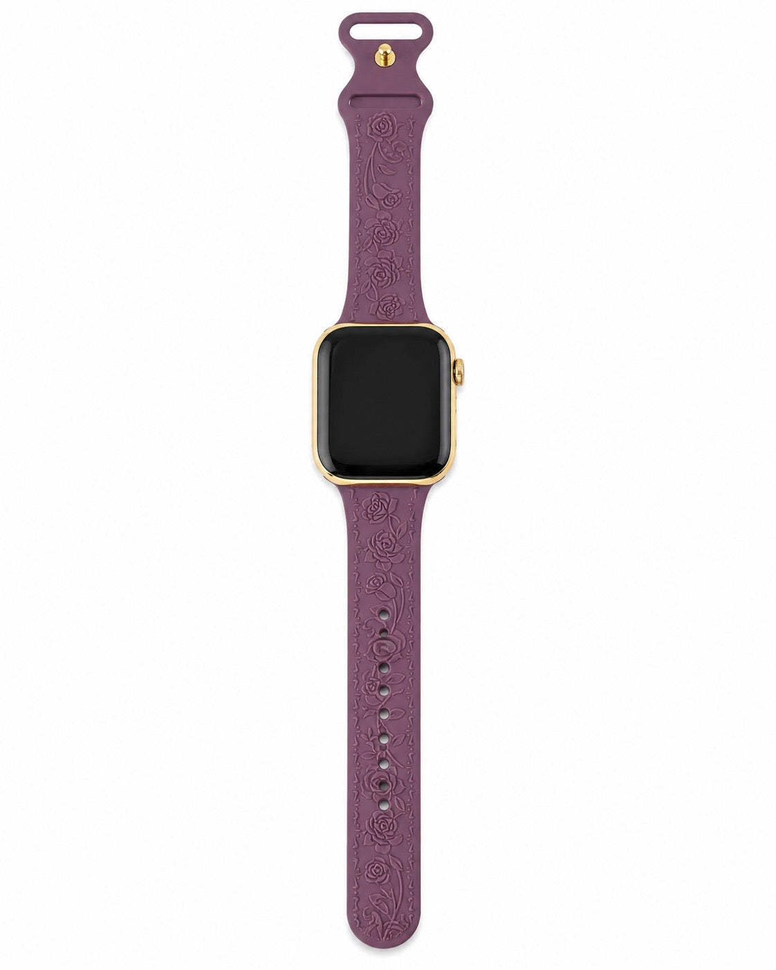 Custom 24K Gold-Plated Apple Watch Series 9 with Purple Coquette Sport Band