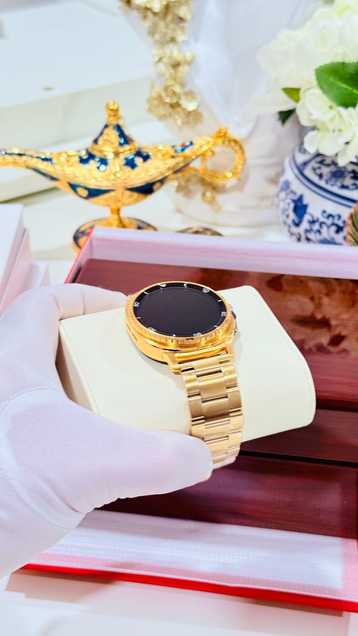 Custom Samsung Galaxy Watch 8 Classic — 18K or 24K Gold Plated Finish with Two Bands