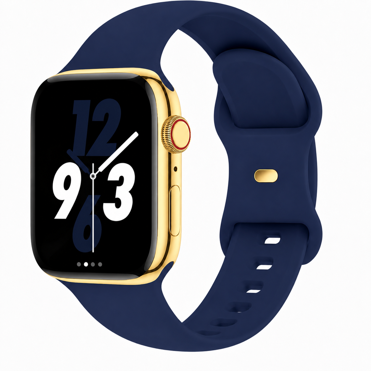 Apple Watch Series 9 Stainless Steel 41mm / 45mm – Custom 24K Gold Plated with Sport Band Color Choice