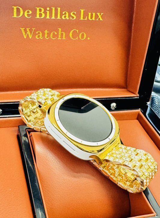 Custom Gold Samsung Galaxy Watch ULTRA Diamond Band