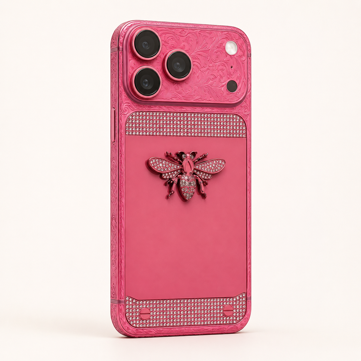 De Billas Lux Custom Pink iPhone 18 Pro Max – Jeweled Bee Luxury Edition — product image 6