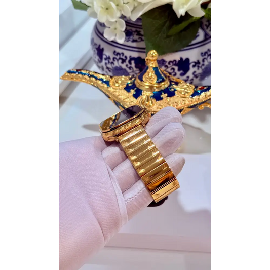 Apple Watch Ultra 3 Custom 24K Gold Polished Engraved Edition with Matching Gold Bracelet