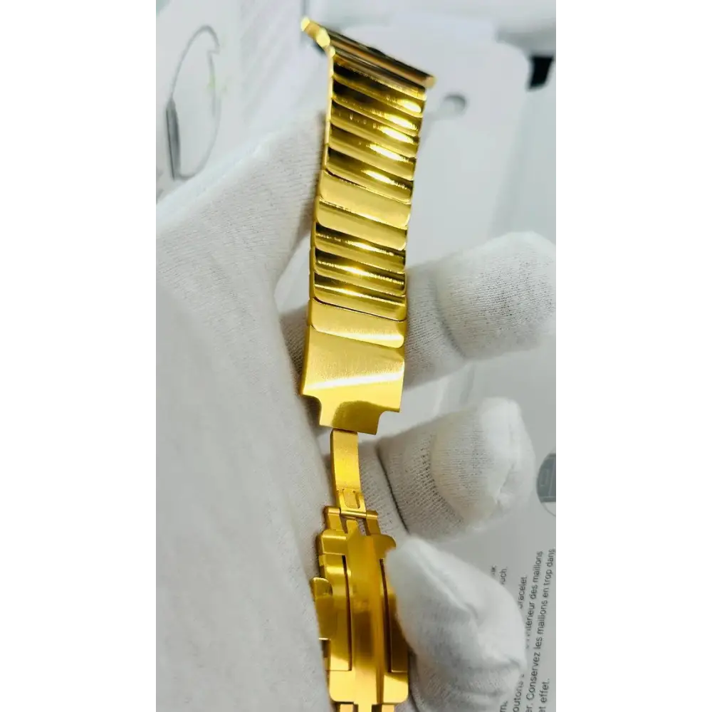 Authentic Apple Link Band Custom Polished and 24k Gold Plated fits Any Apple Watch Series size 42 44 45 49 and the Ultra 1 and 2 49mm