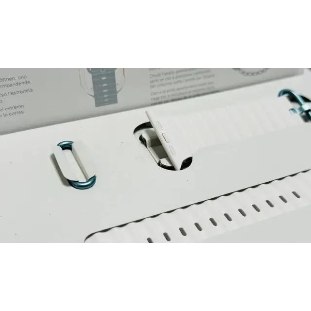 Authentic White Ocean Band for Apple Watch Ultra 1 2 49mm with Anodized Blue Buckles