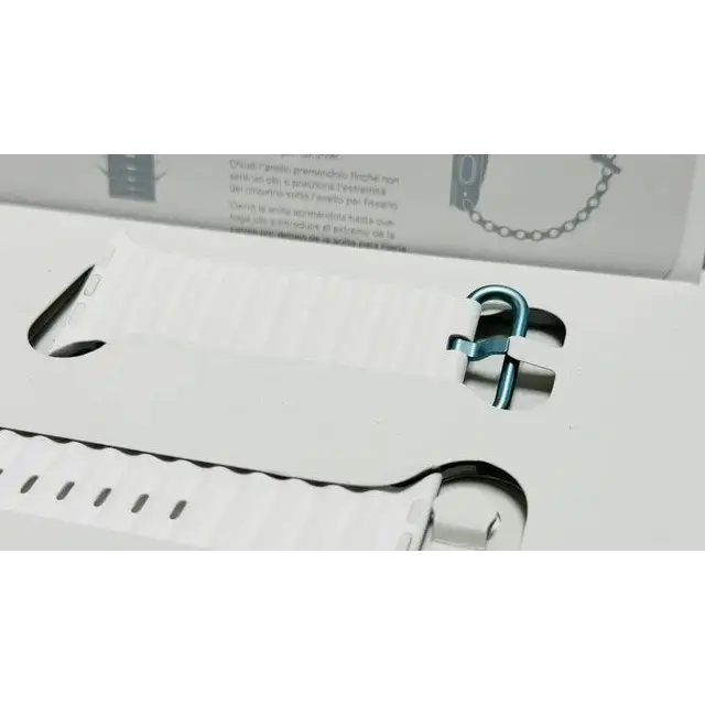 Authentic White Ocean Band for Apple Watch Ultra 1 2 49mm with Anodized Blue Buckles
