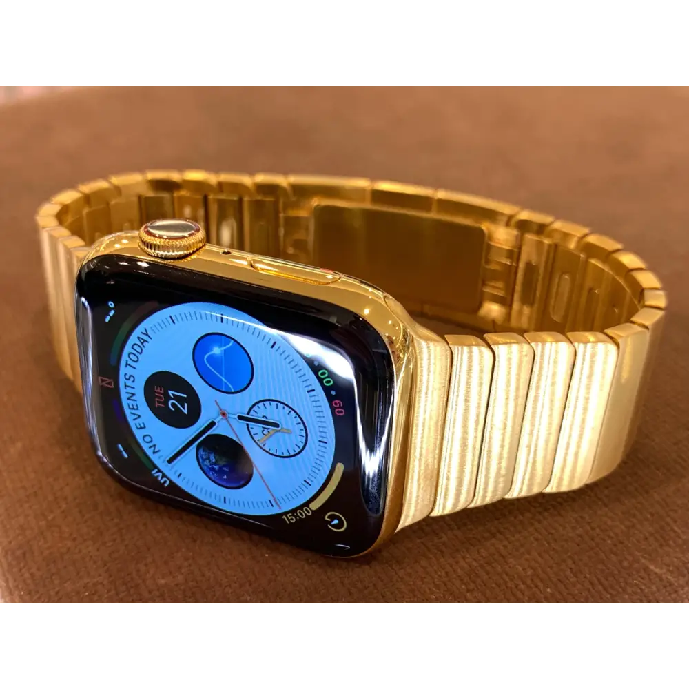 Custom 24K Gold 45MM Apple Watch SERIES 9 with Custom 24k Gold Apple Link Band