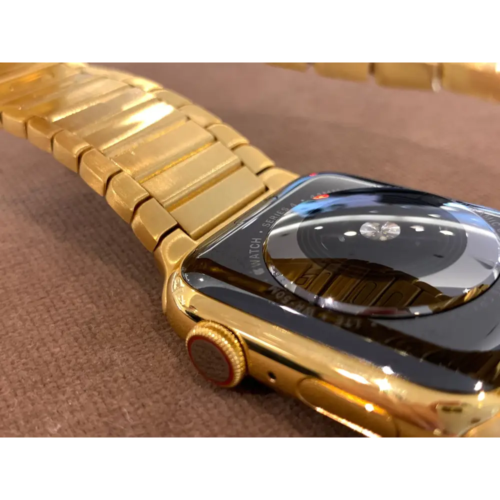Custom 24K Gold 45MM Apple Watch SERIES 9 with Custom 24k Gold Apple Link Band