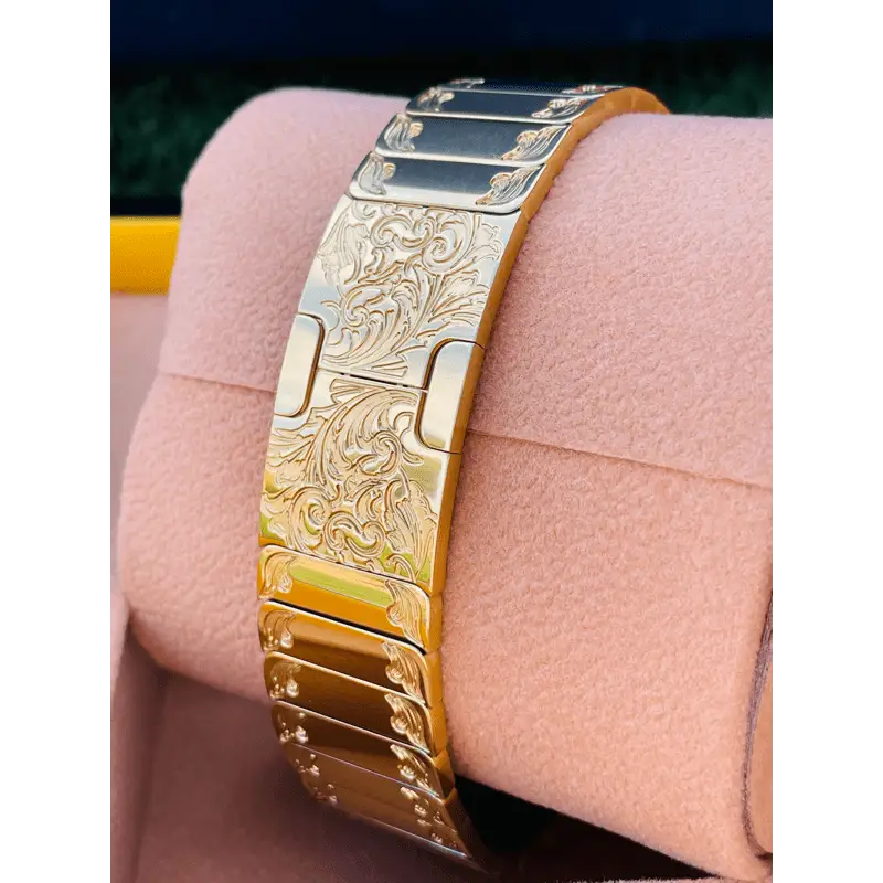 Custom 24K Gold 45mm Apple Watch Series 9 with Engraved and Gold Plated Link Band