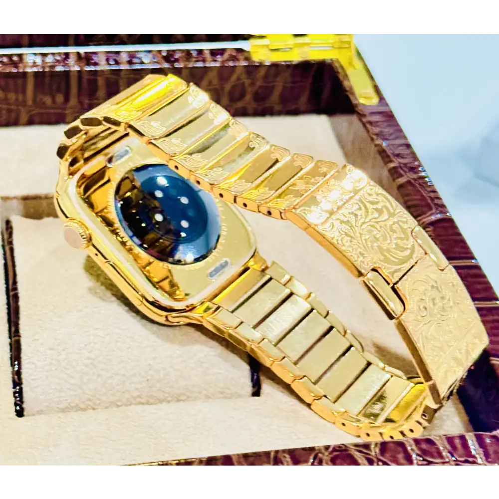 Custom 24k Gold Apple Watch Series 10 46mm Engraved 24k Gold Band