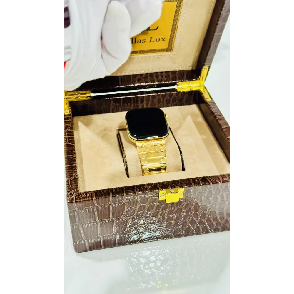 Custom 24k Gold Apple Watch Series 10 46mm Engraved 24k Gold Band