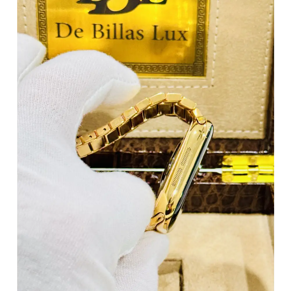 De Billas Lux Custom 24K Gold 46mm Apple Watch Series 12 Engraved Band — product image 3
