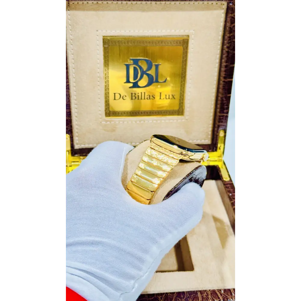 De Billas Lux Custom 24K Gold 46mm Apple Watch Series 12 Engraved Band — product image 6