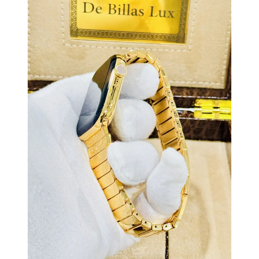 De Billas Lux Custom 24K Gold 46mm Apple Watch Series 12 Engraved Band — product image 4