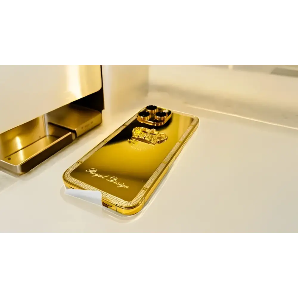 Custom 24k Gold Engraved iPhone 16 Pro Max Royal Design