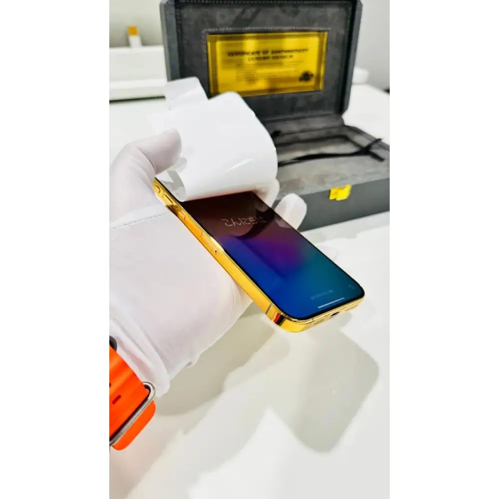 Custom 24k Gold Engraved iPhone 16 Pro Max Royal Design