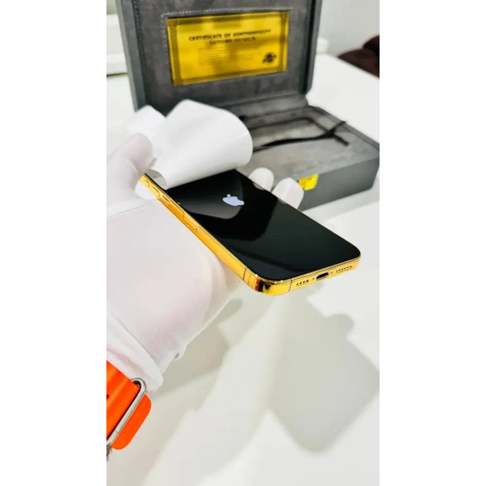 Custom 24k Gold Engraved iPhone 16 Pro Max Royal Design