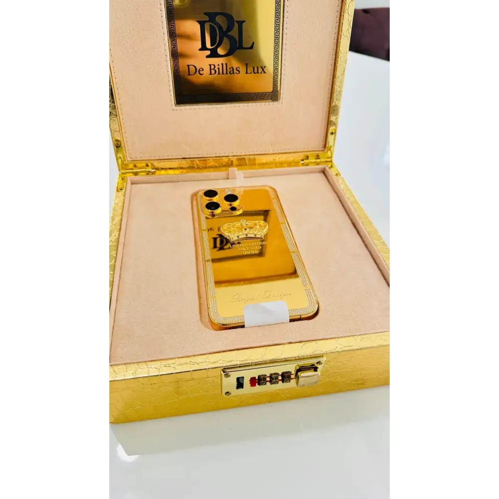 Custom 24k Gold Engraved iPhone 16 Pro Max Royal Design