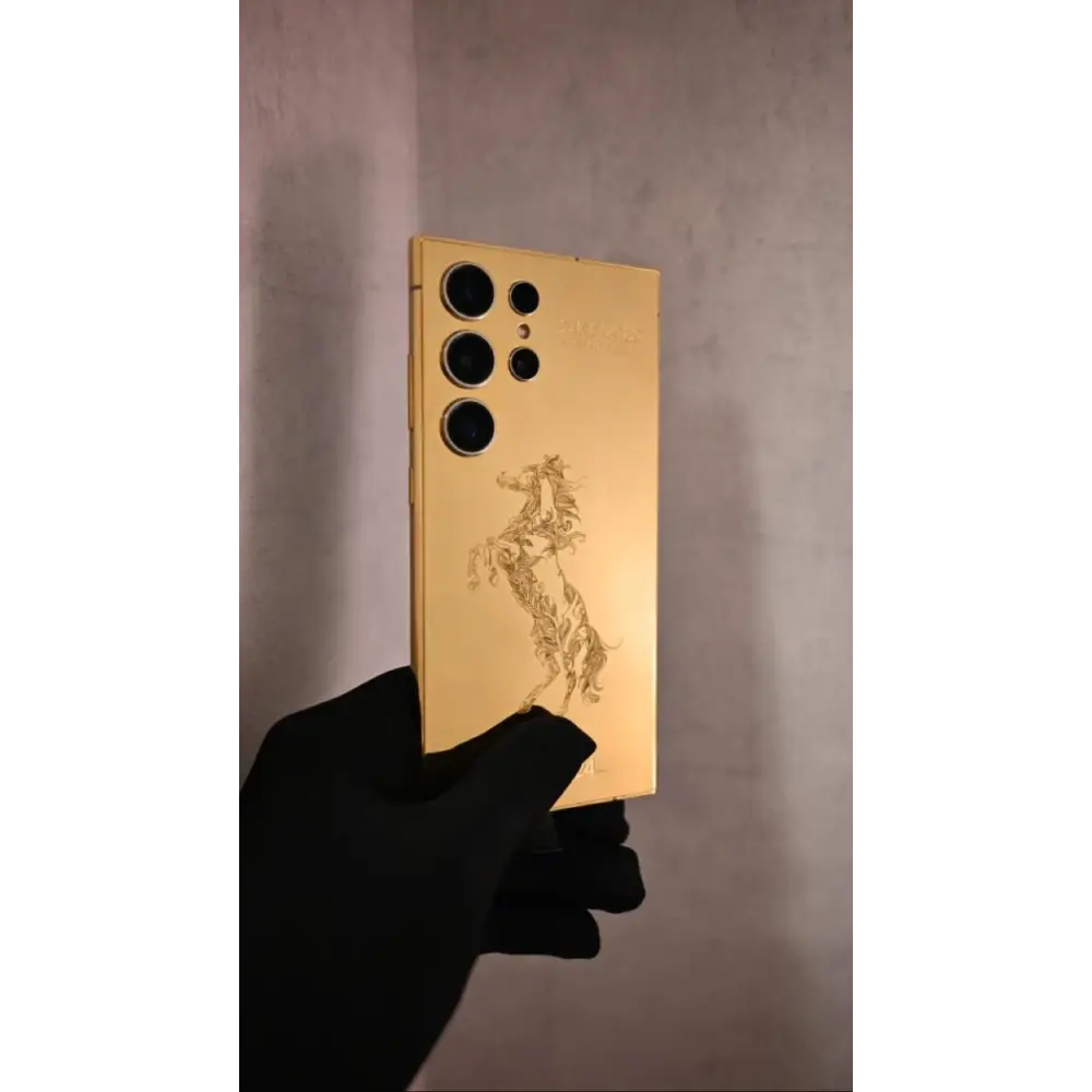 Custom 24k Gold Engraved Samsung Galaxy S25 Ultra Phone 512