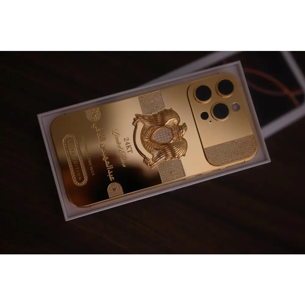 Custom 24k Gold iPhone 16 Pro Max 1TB Diamonds Libya Edition