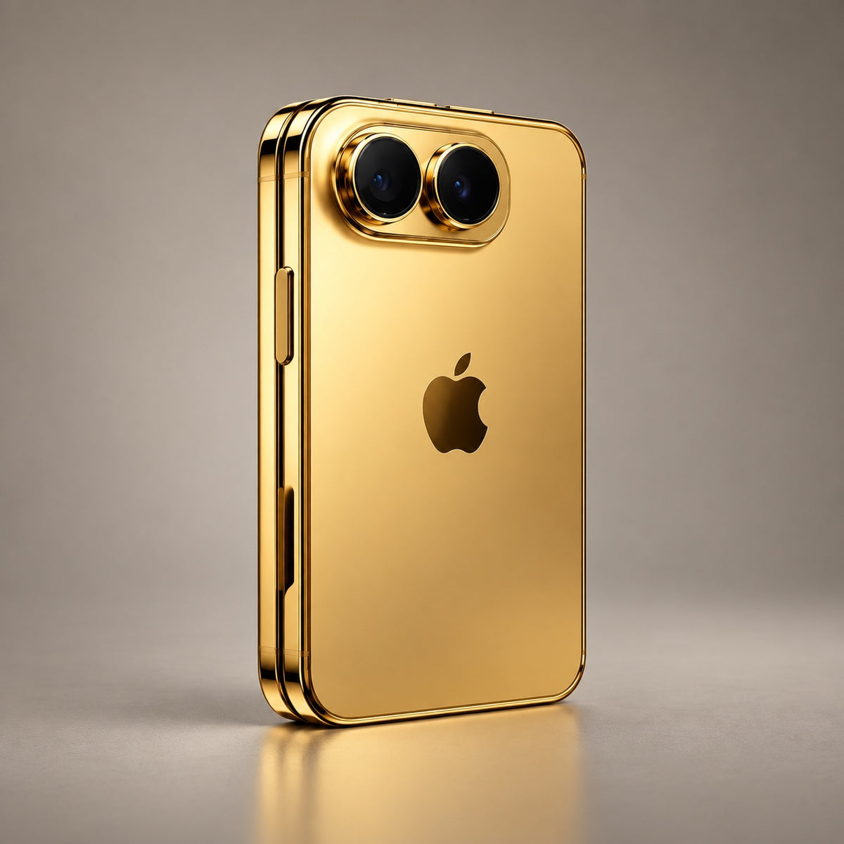 AI-generated rendering of the folded custom 24K gold-plated iPhone Duo rear