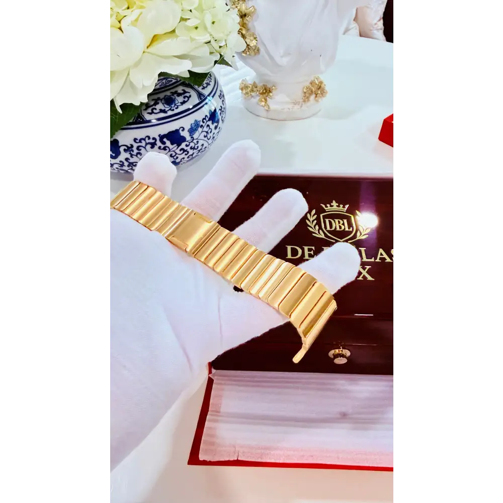 Custom 24k Gold Link Band for Apple Watch Any Series 44 45 46 and Ultra 1 2 3 - Band