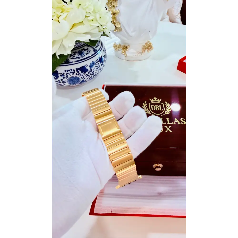 Custom 24k Gold Link Band for Apple Watch Any Series 44 45 46 and Ultra 1 2 3 - Band