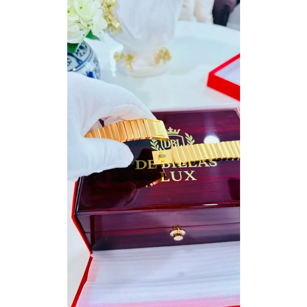 Custom 24k Gold Link Band for Apple Watch Any Series 44 45 46 and Ultra 1 2 3 - Band