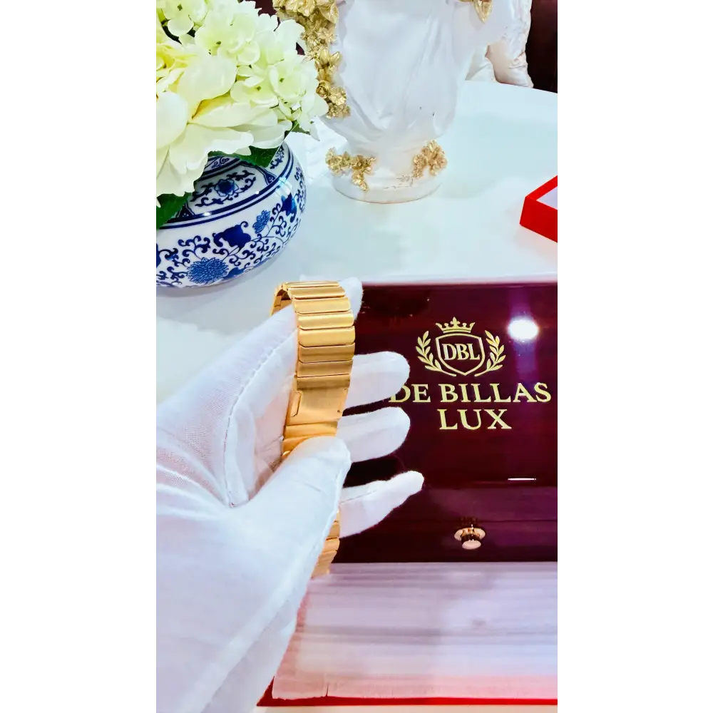 Custom 24k Gold Link Band for Apple Watch Any Series 44 45 46 and Ultra 1 2 3 - Band