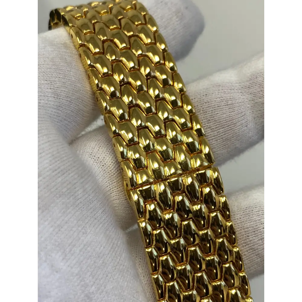 Custom 24k Gold Links Band with Butterly Buckle for Apple Watch Any Series Size 46mm 44mm 45mm 49mm