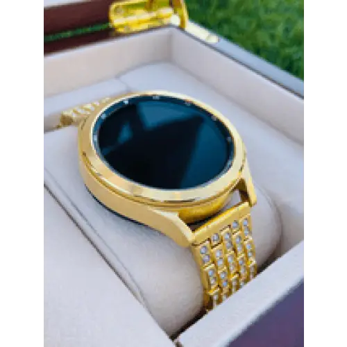 Custom 24k Gold Plated 46mm Samsung Galaxy Watch 4 with Diamond Rhinestones Link Band