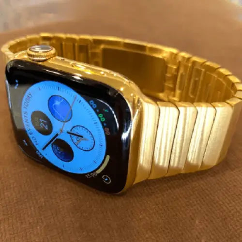 Custom 24k Gold Plated Apple Link Band for Apple Watch 42 44 45 49mm Any Series Ultra 1 2
