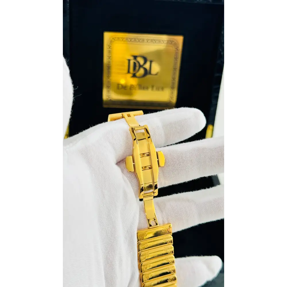 Custom 24k GOLD Plated Apple Watch ULTRA 2 49mm Zircon Diamonds with a 24k Gold Plated Engraved Link Band