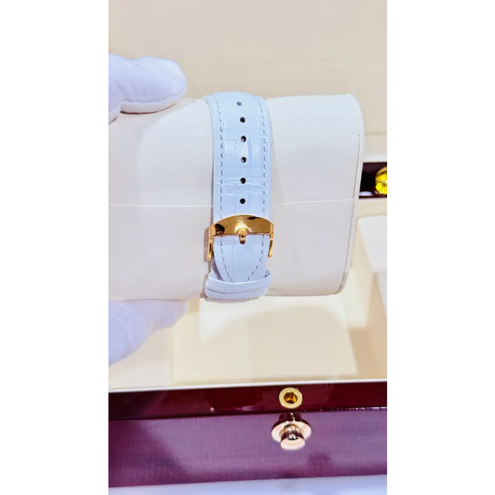 Custom 24K Gold Samsung Galaxy Watch 8 White Classic 46mm LTE (Unlocked) · Dual Gold-Accented Bands