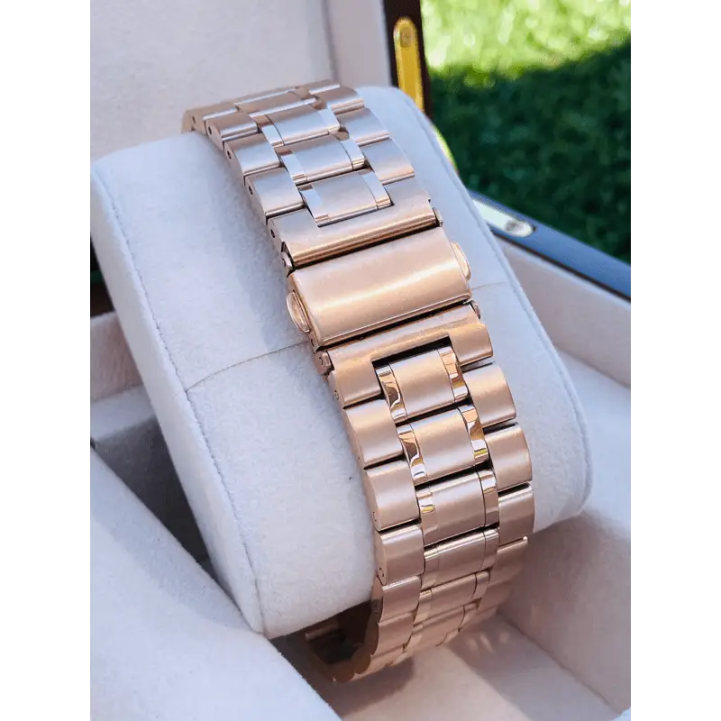 Custom 24k Rose Gold 41mm Apple Watch Series 9 with Rose Gold Link Band