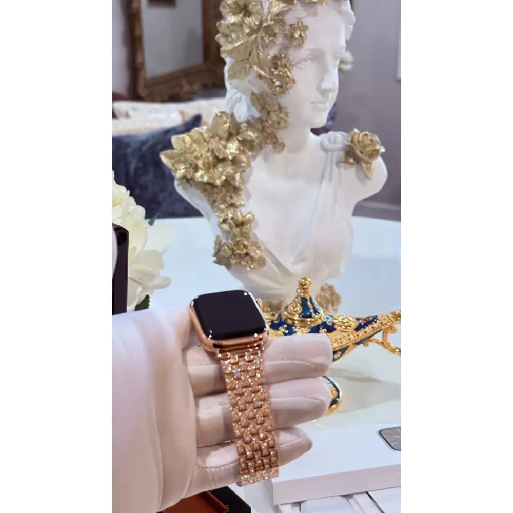 Custom 24k Rose Gold Apple Watch Series 9 Rose Band