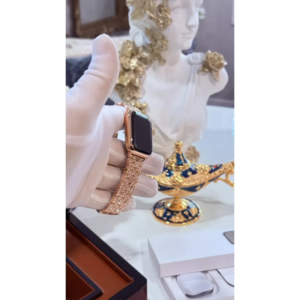 Custom 24k Rose Gold Apple Watch Series 9 Rose Band