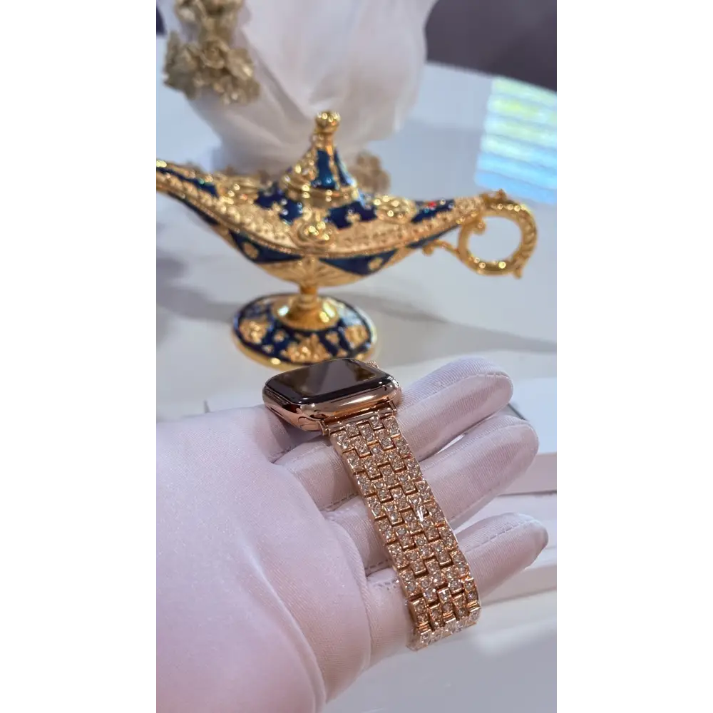 Custom 24k Rose Gold Apple Watch Series 9 Rose Band