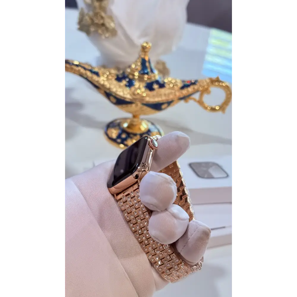 Custom 24k Rose Gold Apple Watch Series 9 Rose Band