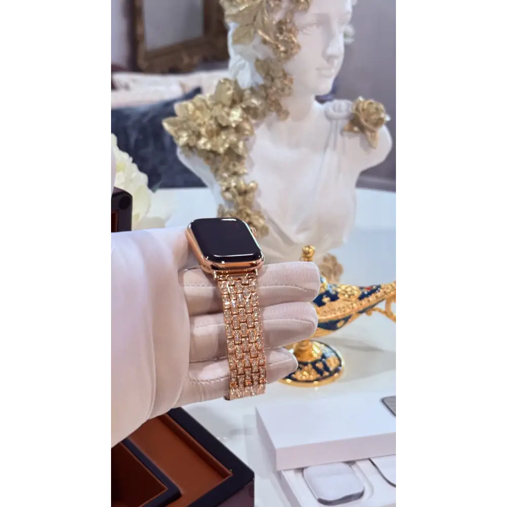 Custom 24k Rose Gold Apple Watch Series 9 Rose Band