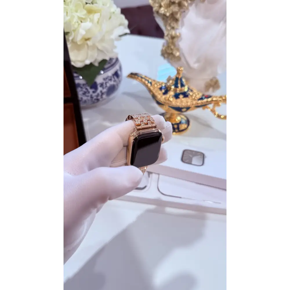 Custom 24k Rose Gold Apple Watch Series 9 Rose Band