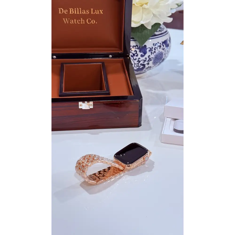 Custom 24k Rose Gold Apple Watch Series 9 Rose Band